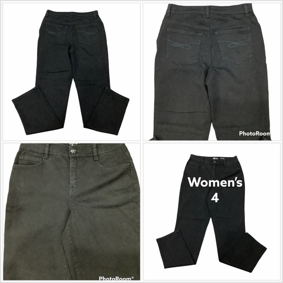 Women's Style & Co 4 S Small Pants Jeans Black Slim Leg Denim Stretch Skinny - Picture 1 of 8